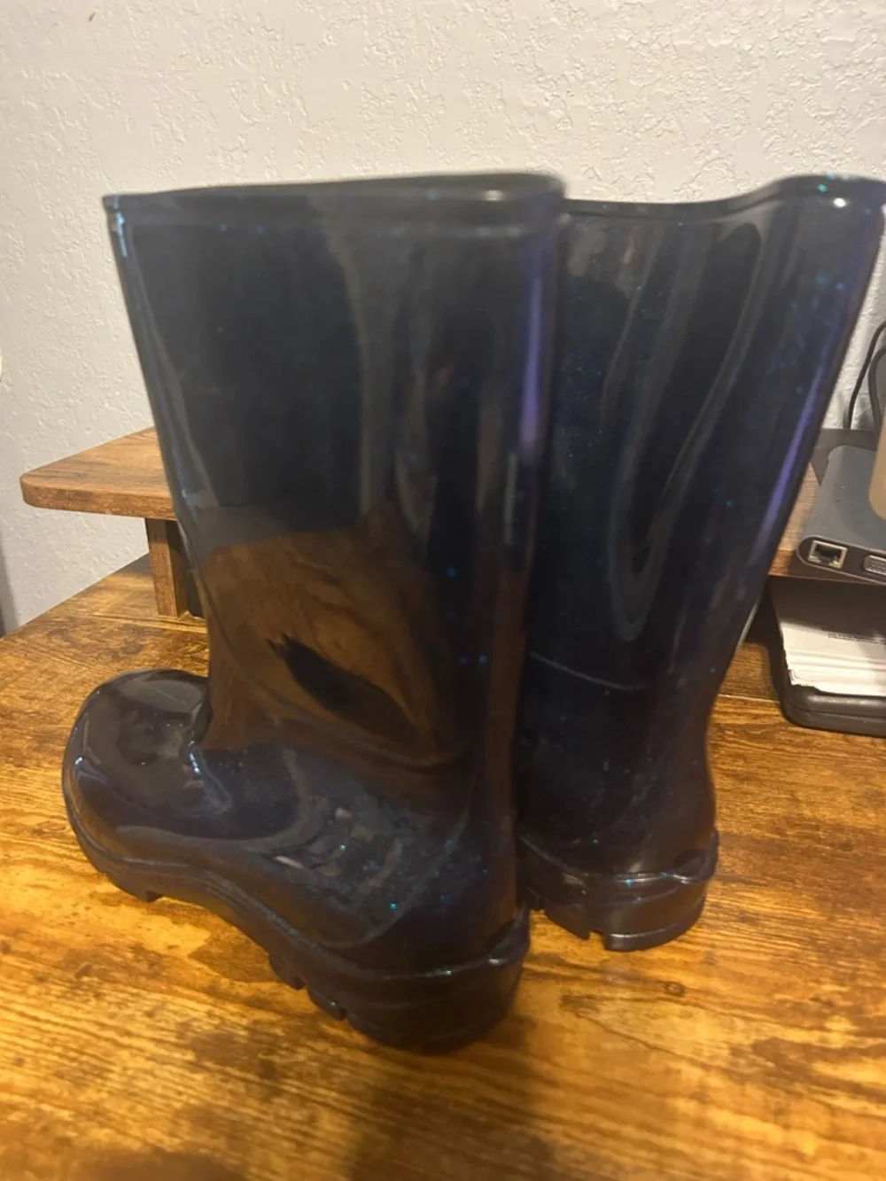 Men's Navy Glitter Rain & Snow Boots - Waterproof